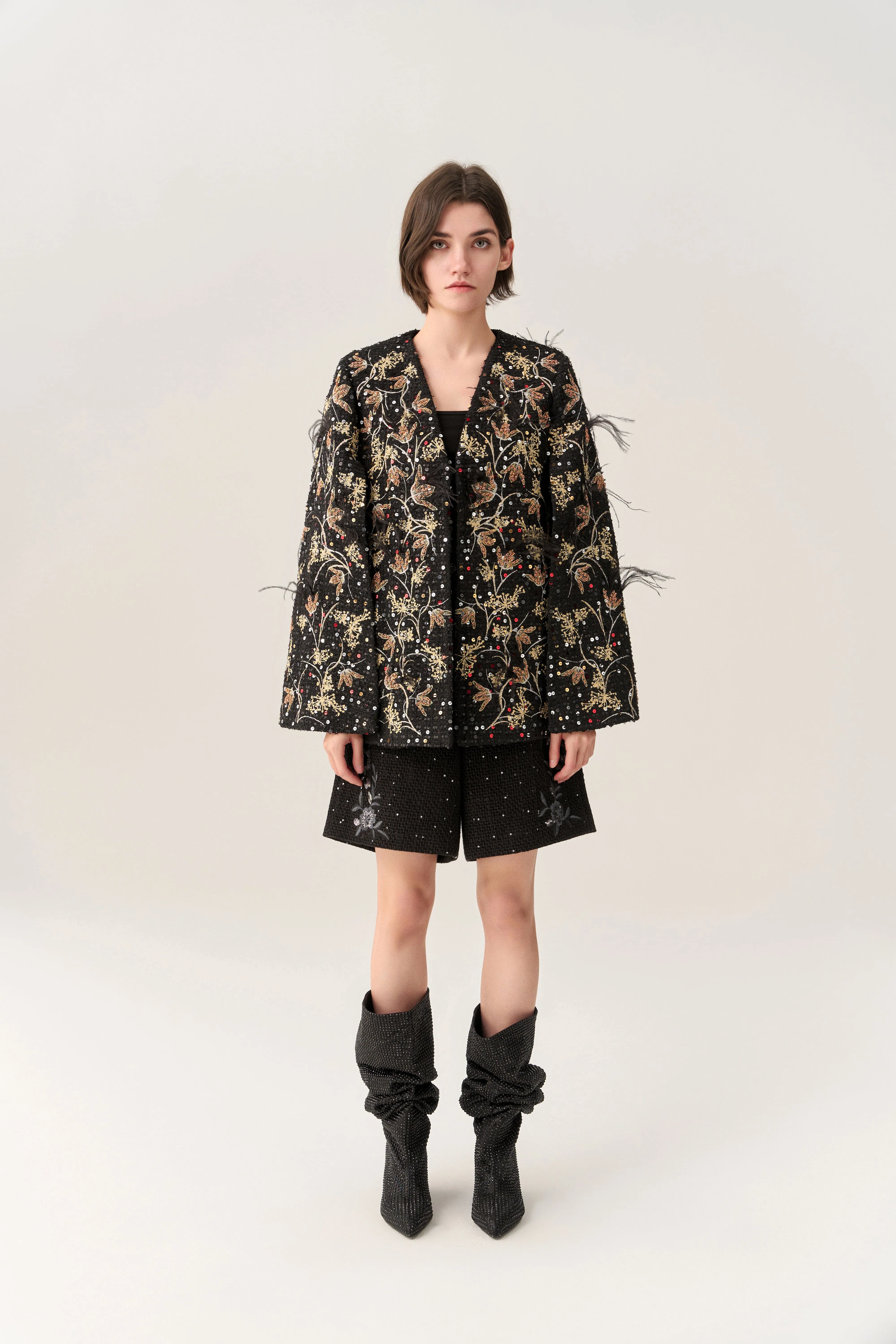 Motif-embroidered Prestige Luxe Oriental Cape