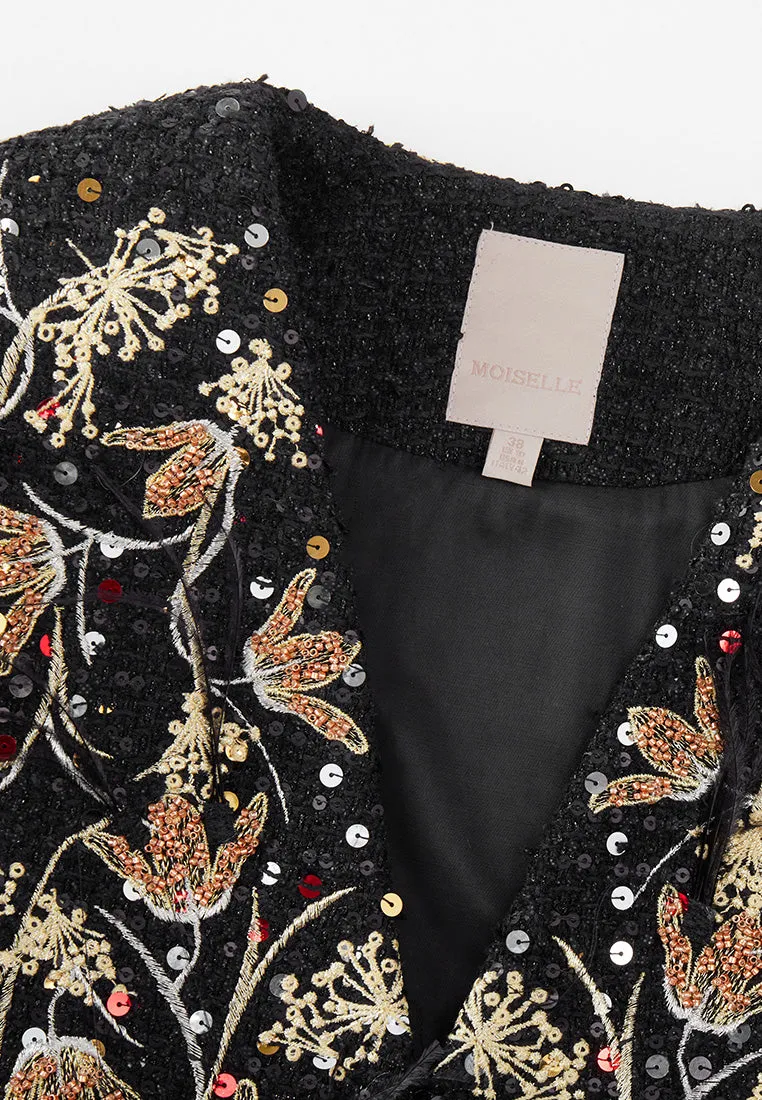 Motif-embroidered Prestige Luxe Oriental Cape