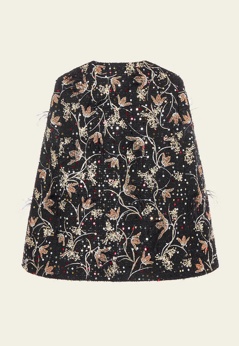 Motif-embroidered Prestige Luxe Oriental Cape