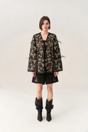 Motif-embroidered Prestige Luxe Oriental Cape