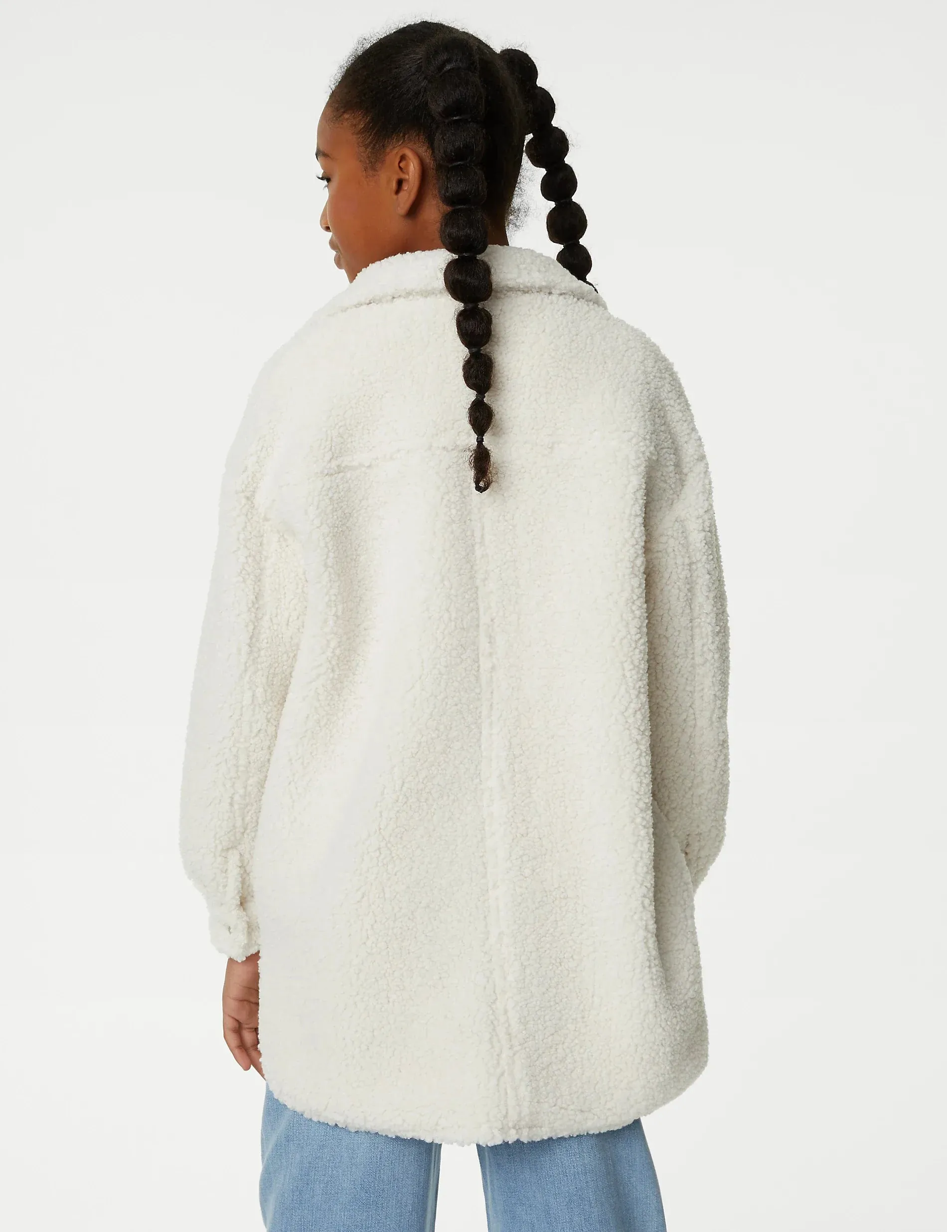 MS Borg Longline Shacket Coat Jacket 12731