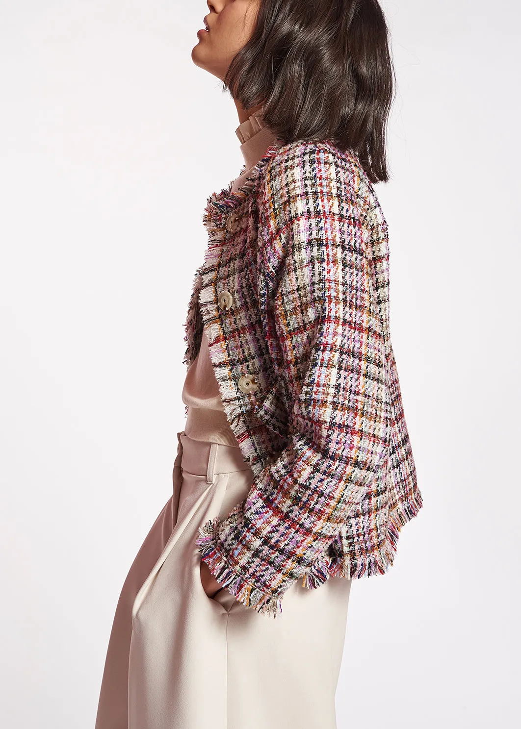 Multicolor tweed jacket
