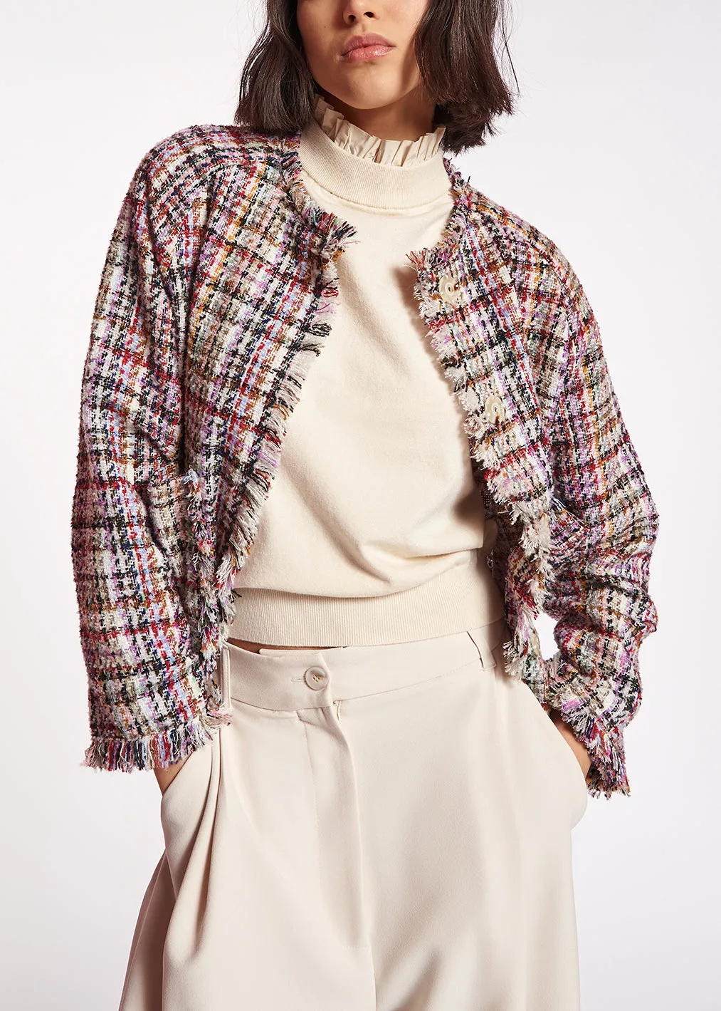 Multicolor tweed jacket