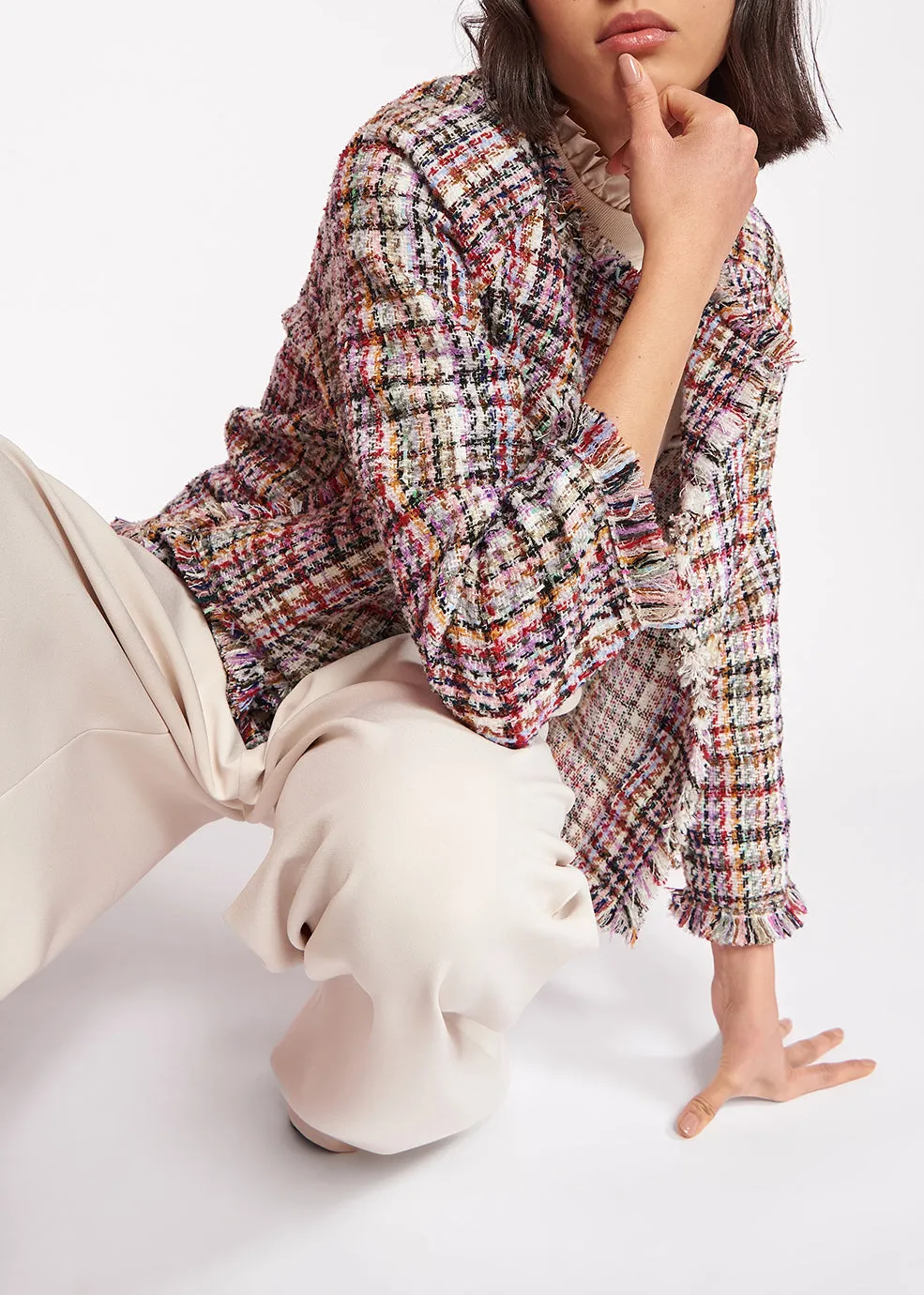 Multicolor tweed jacket