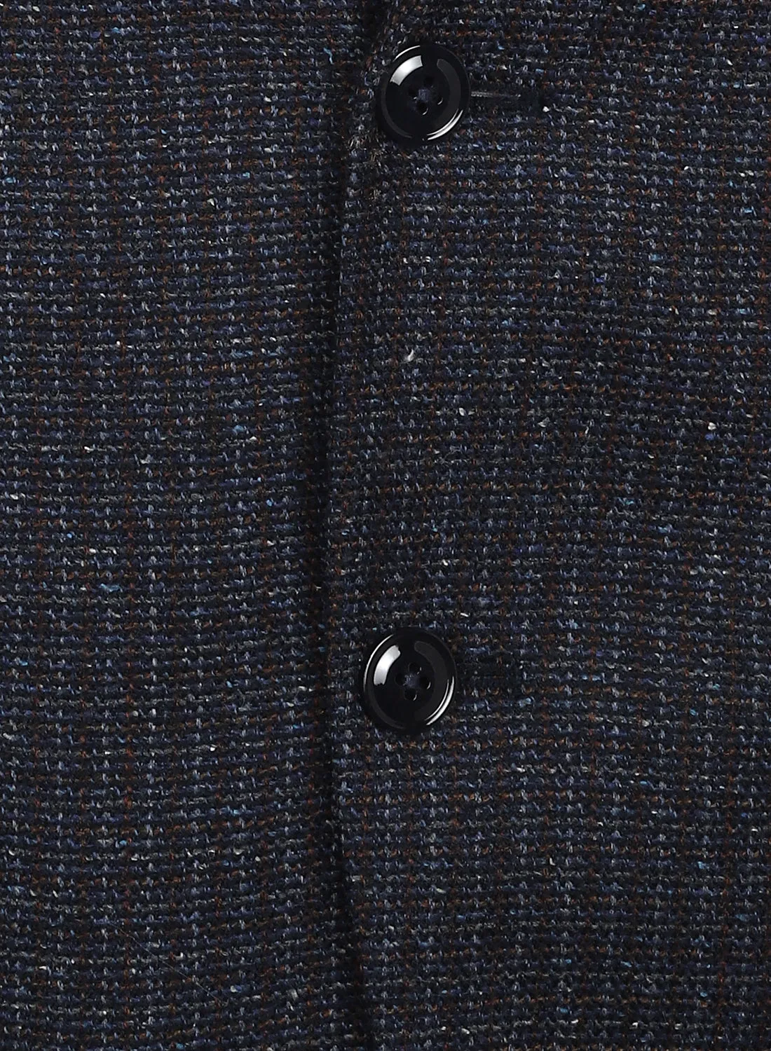 Navy Blue Tweed Notch Collar Jacket