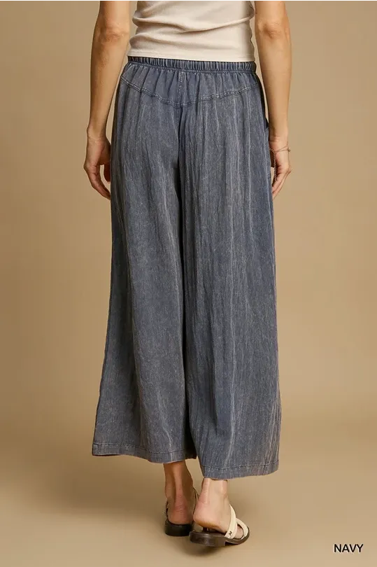 Navy Mineral Wash Pants