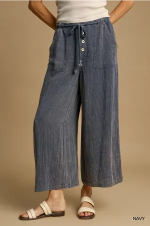 Navy Mineral Wash Pants