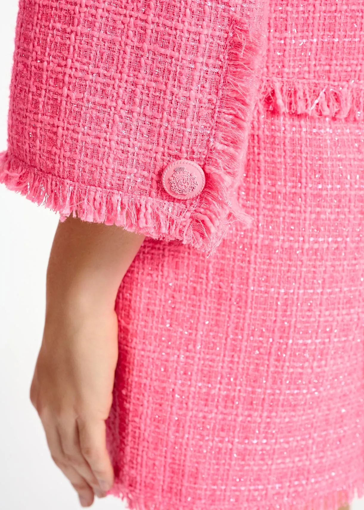 Neon pink tweed jacket