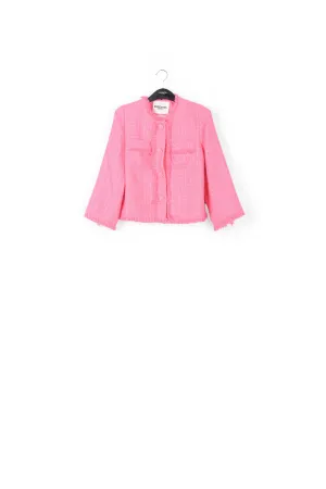 Neon pink tweed jacket