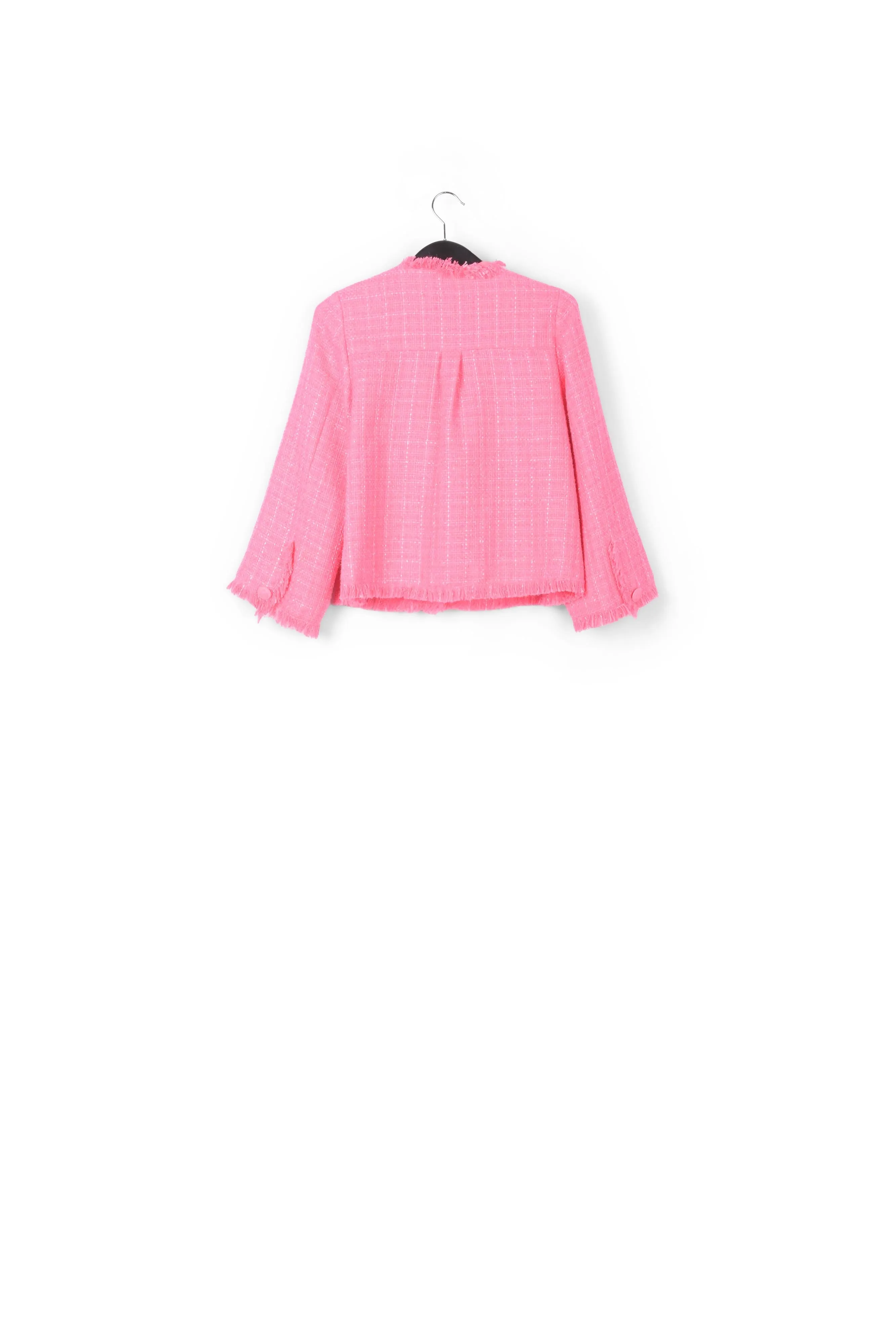 Neon pink tweed jacket