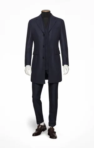 Nesti Onelio Navy Blue Merino Wool Blend