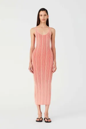 NIKO RIB KNIT MIDI DRESS