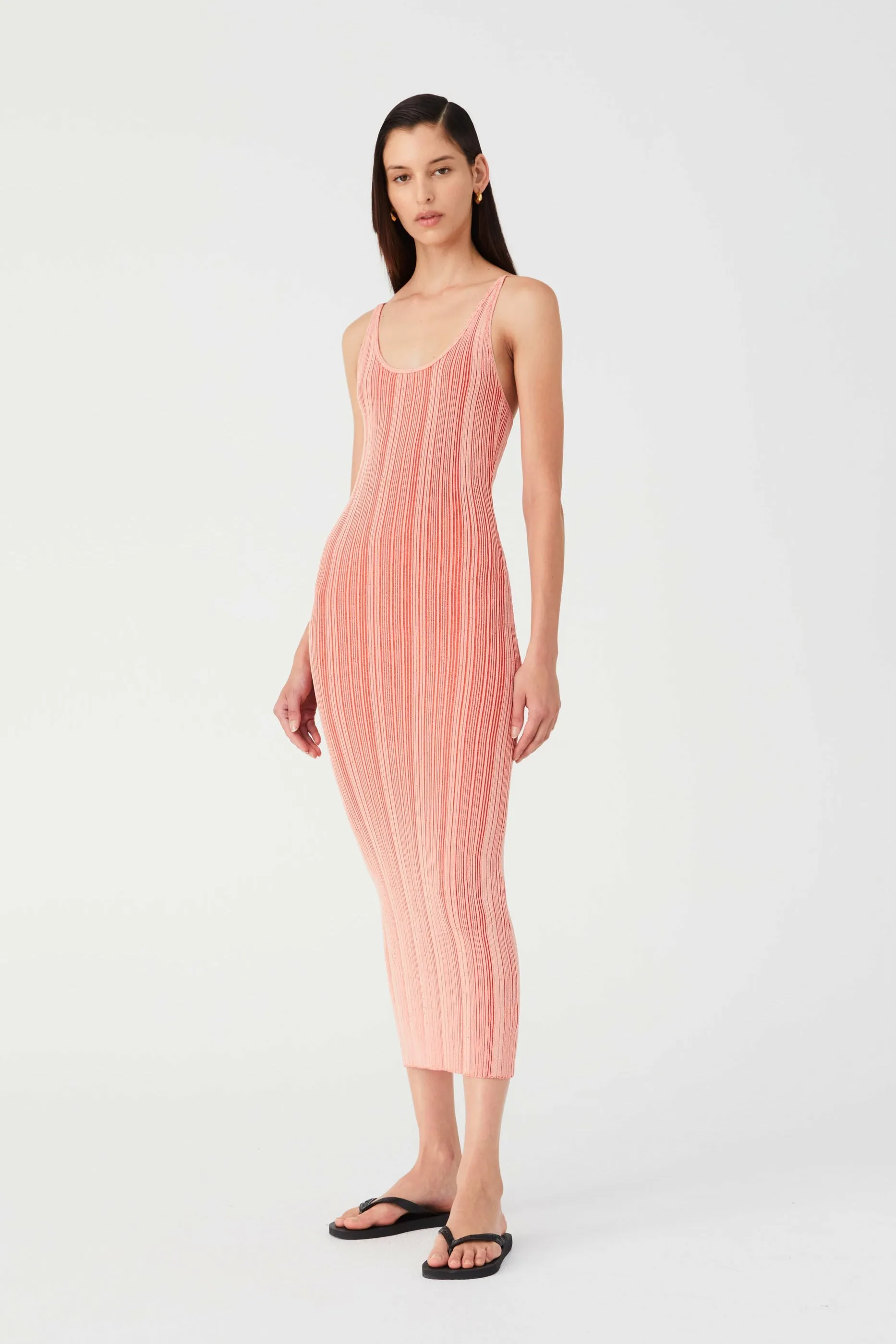 NIKO RIB KNIT MIDI DRESS