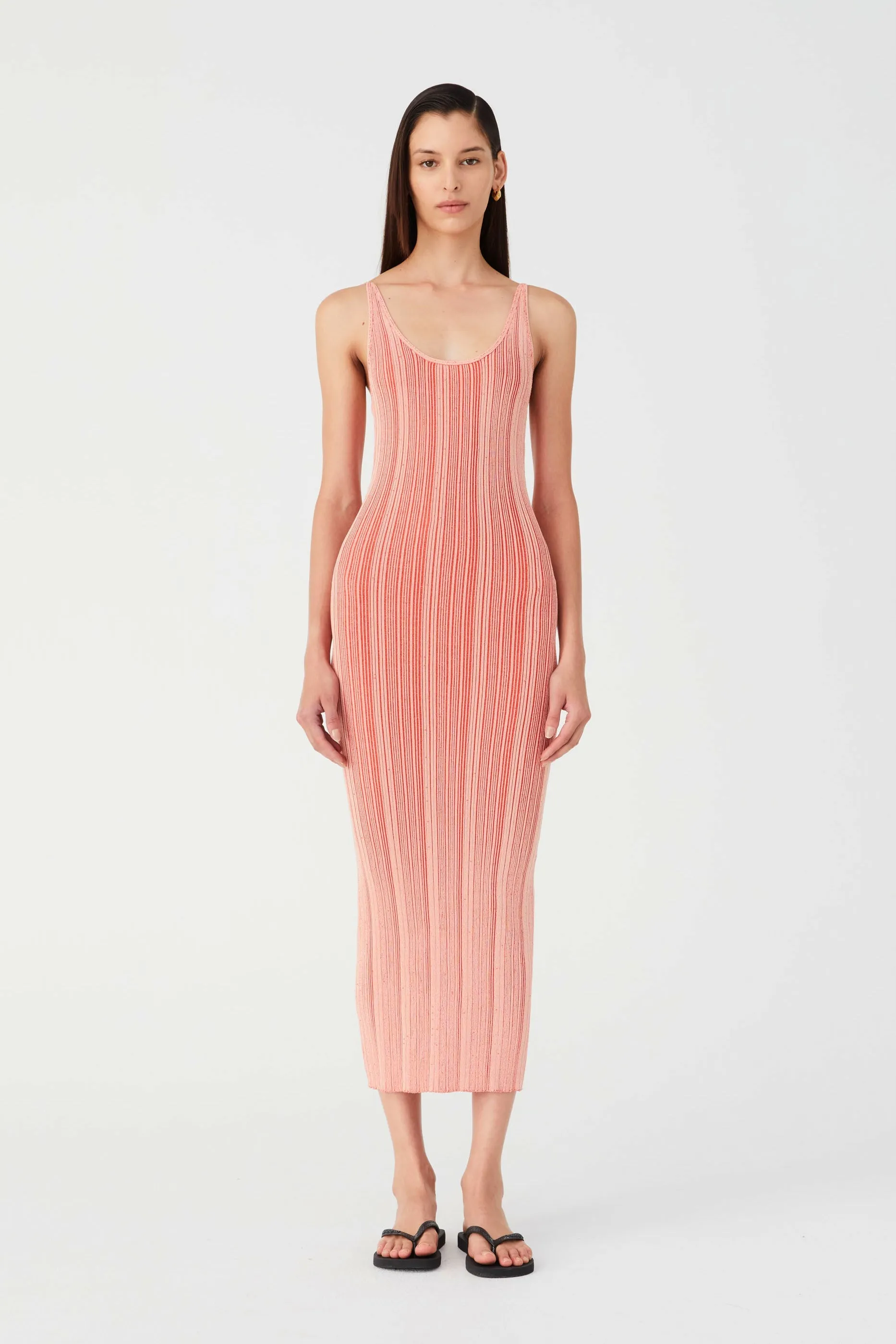 NIKO RIB KNIT MIDI DRESS