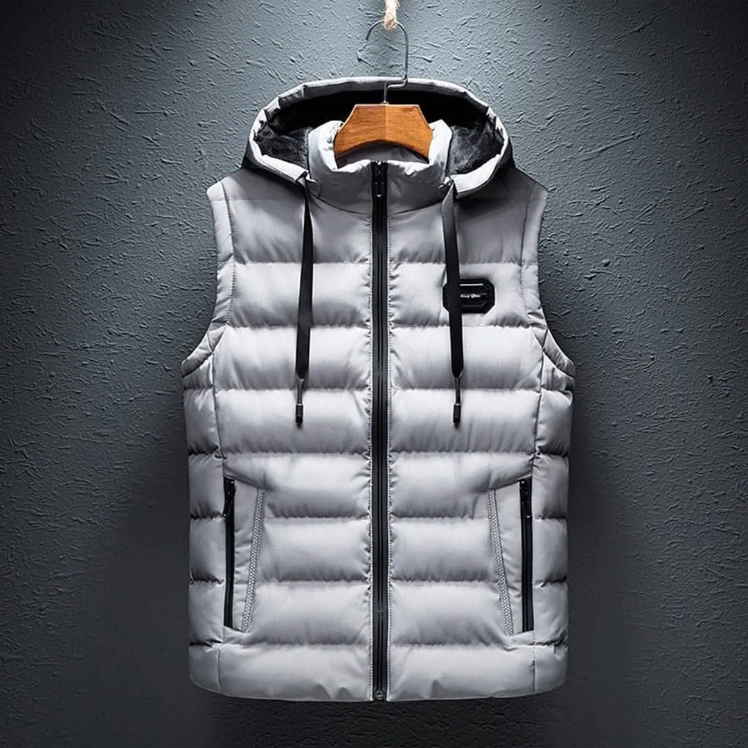 Noah | Trendy Long Sleeveless Hooded Vest for Men