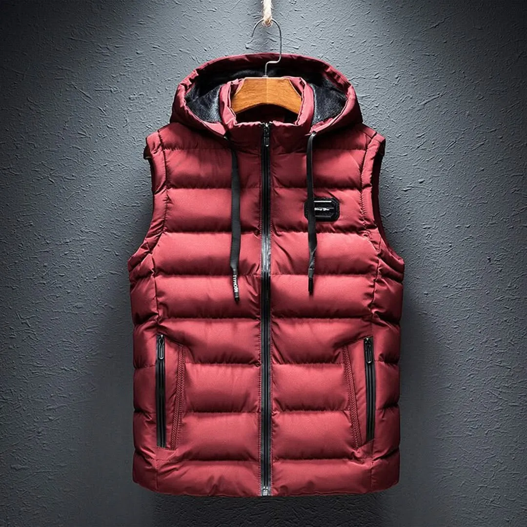 Noah | Trendy Long Sleeveless Hooded Vest for Men