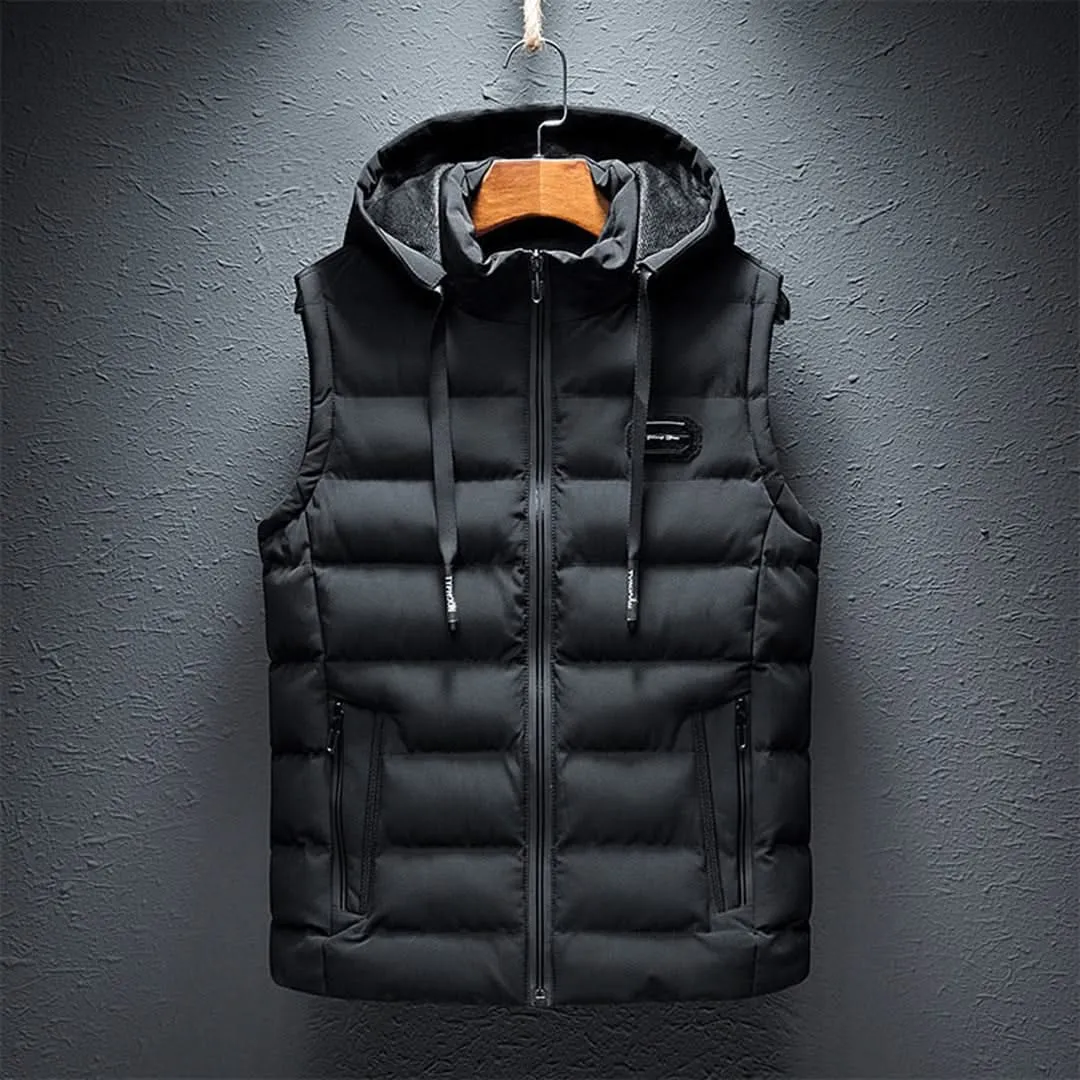 Noah | Trendy Long Sleeveless Hooded Vest for Men