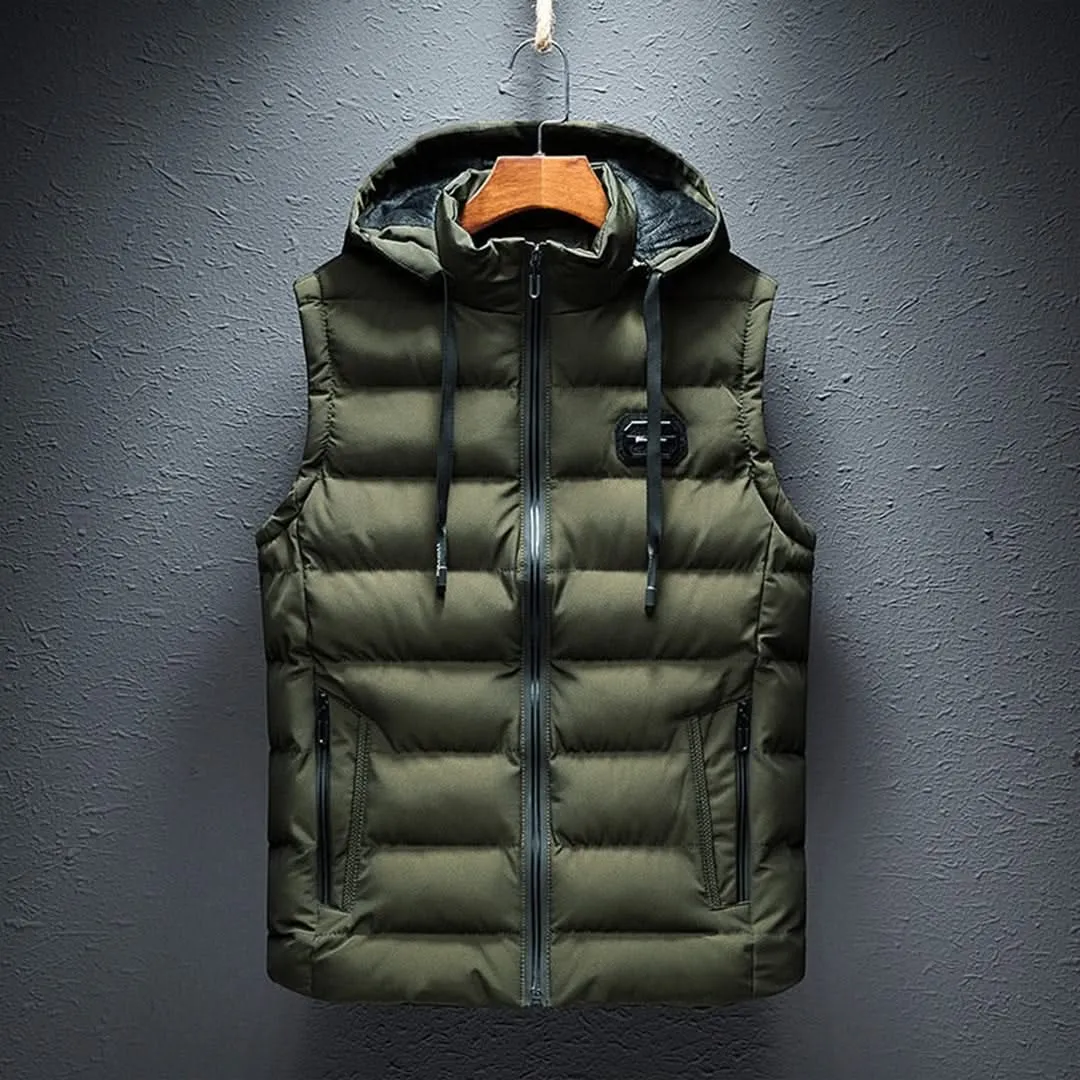 Noah | Trendy Long Sleeveless Hooded Vest for Men