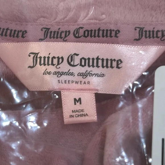 NWT JUICY COUTURE Velvet Crew Neck Top And Wide Leg Pants Set With Rhinestones