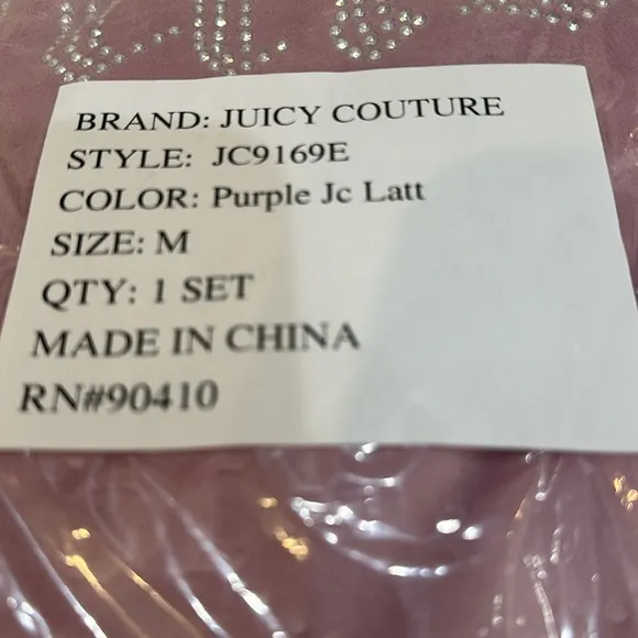 NWT JUICY COUTURE Velvet Crew Neck Top And Wide Leg Pants Set With Rhinestones