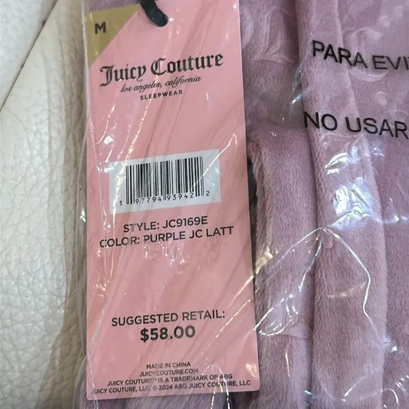 NWT JUICY COUTURE Velvet Crew Neck Top And Wide Leg Pants Set With Rhinestones