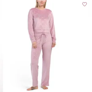 NWT JUICY COUTURE Velvet Crew Neck Top And Wide Leg Pants Set With Rhinestones