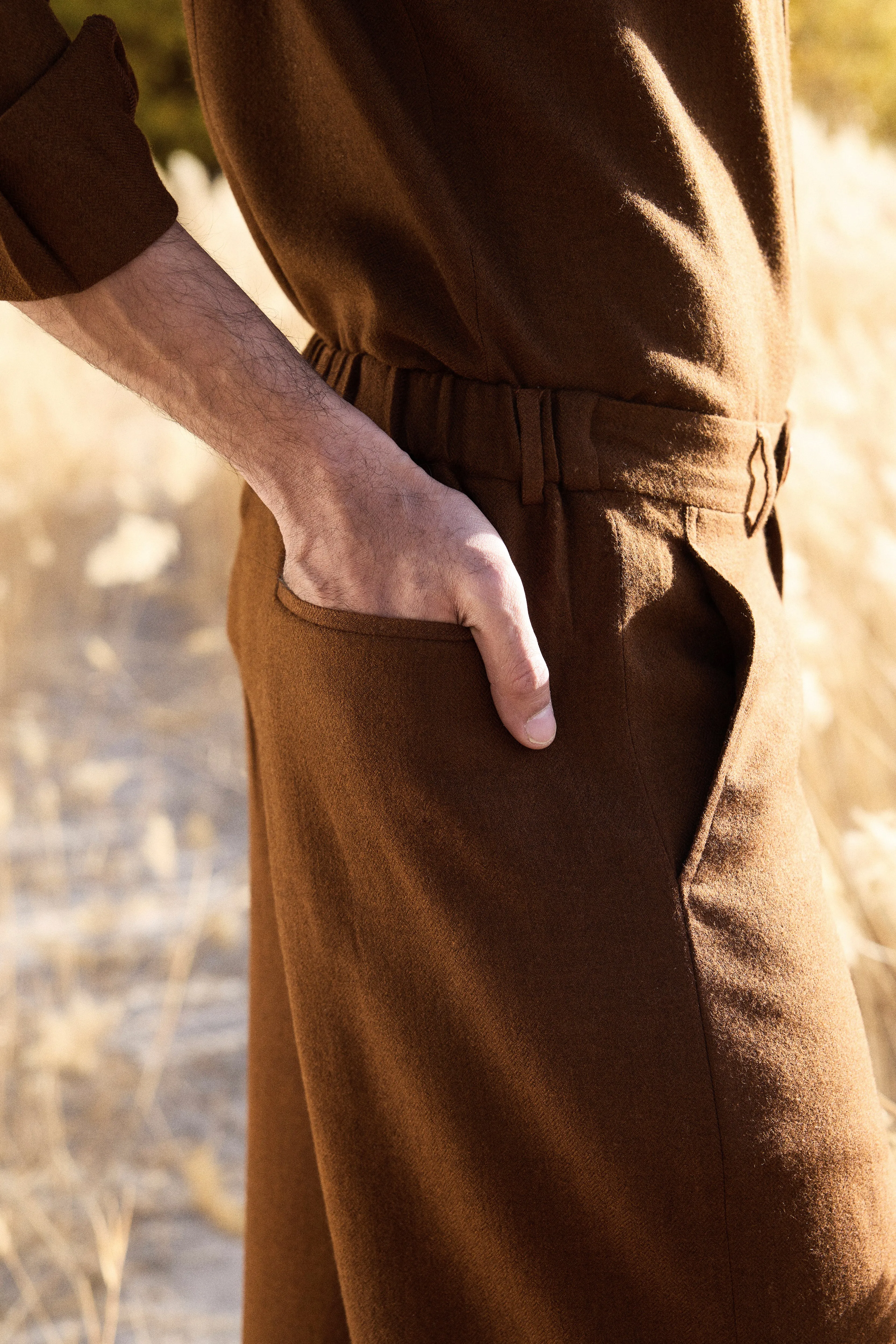 Nyoma Woollen Shirt - Man & Nyoma Woollen Pants  - Man (Maple)