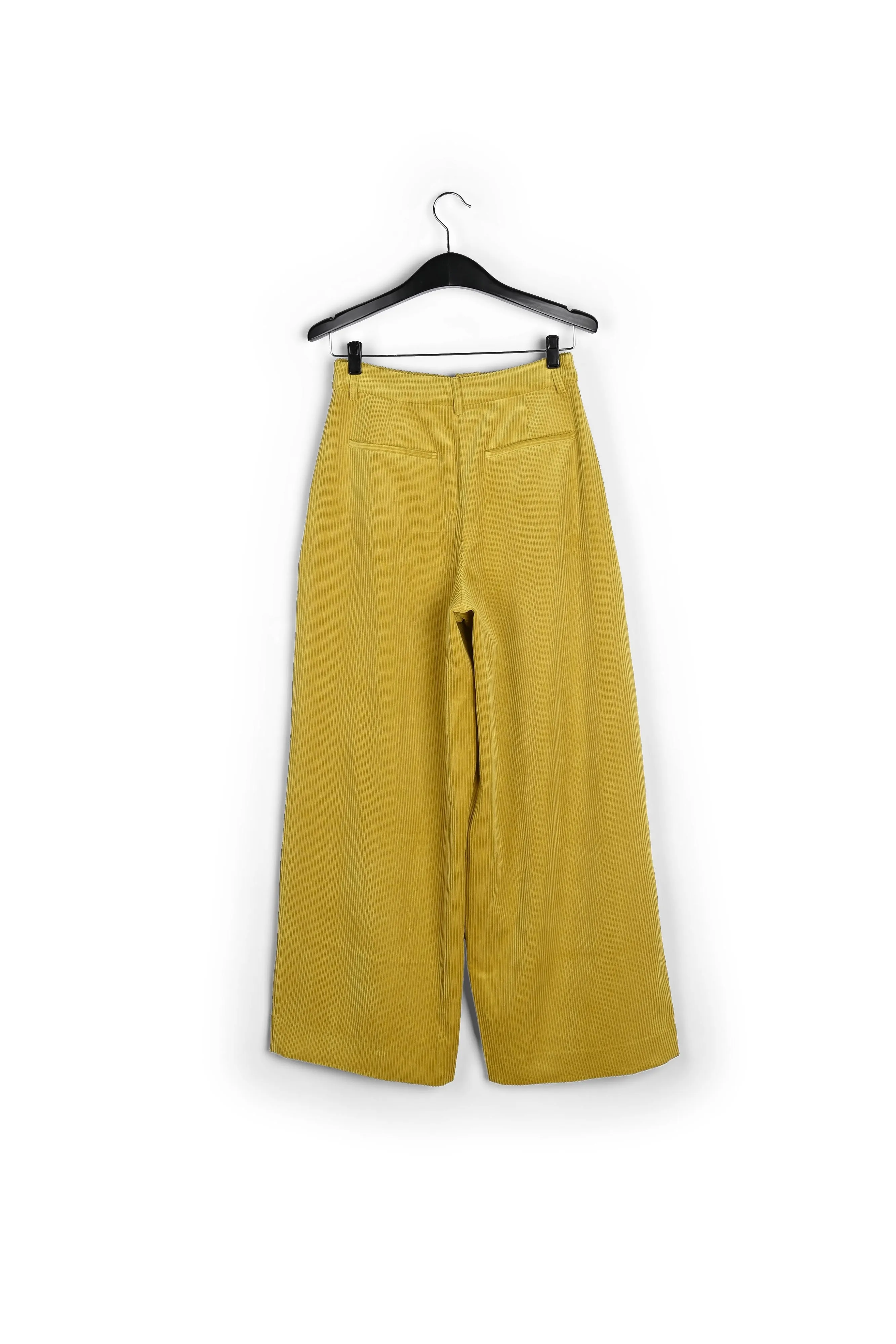 Ochre wide-leg corduroy pants