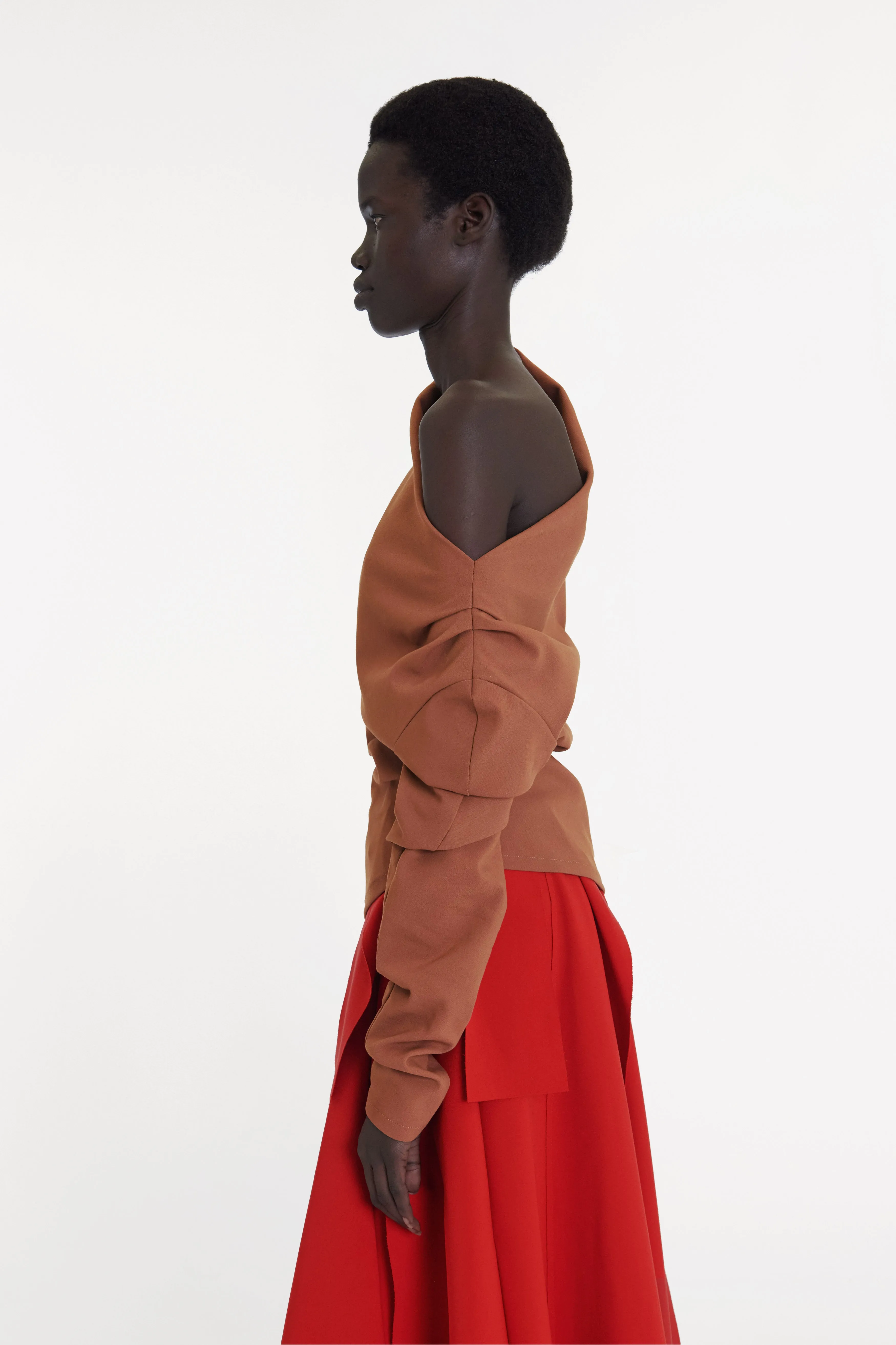 Off Shoulder Asymmetric Longsleeve Top Ginger