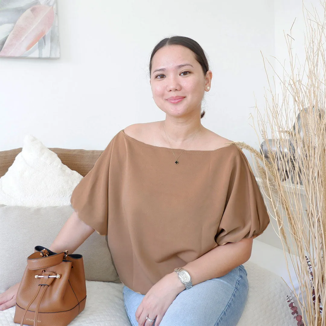 Off Shoulder Bubble Sleeves