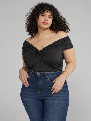 Off Shoulder Knot Front Top
