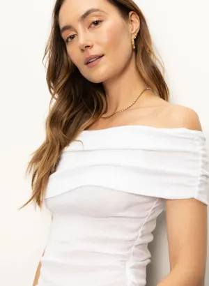 Off Shoulder Ribbed Tee