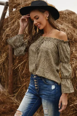 Off-the-shoulder Cheetah Blouse - Limited Quantities