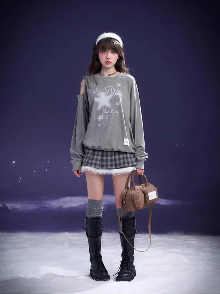 Off-the-shoulder strap T-shirt【s0000011652】