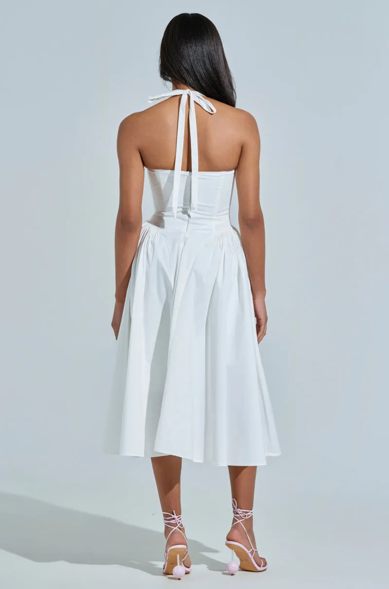 OFF TO BRUNCH POPLIN MIDI DRESS