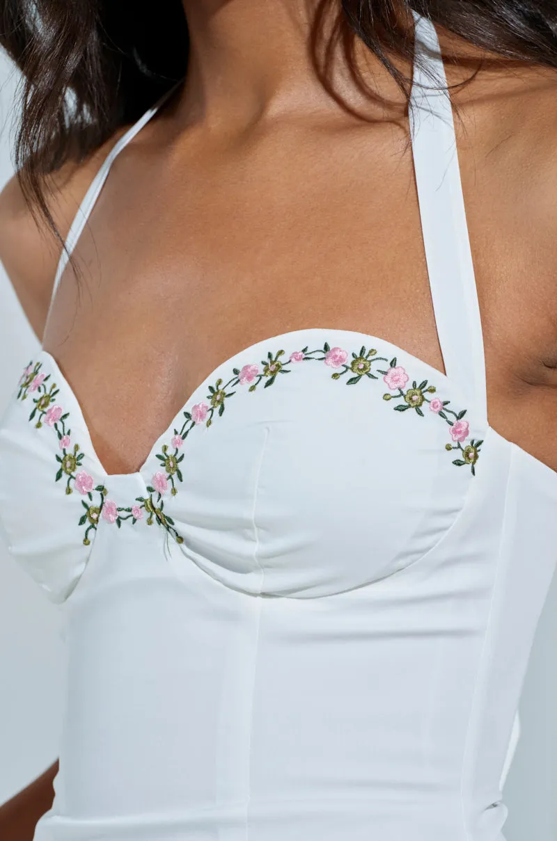 OFF TO BRUNCH POPLIN MIDI DRESS