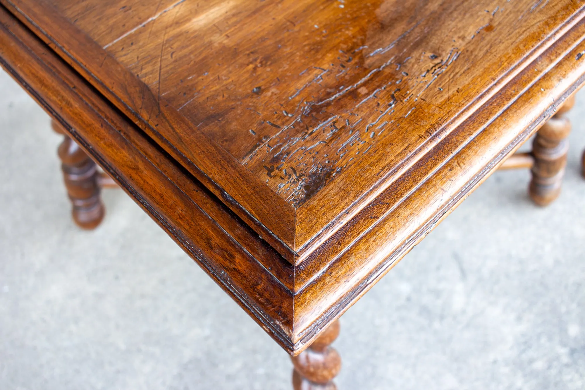 Pair of French Wood Jacobean Style Barley Twist Leg Side Tables, circa 1900