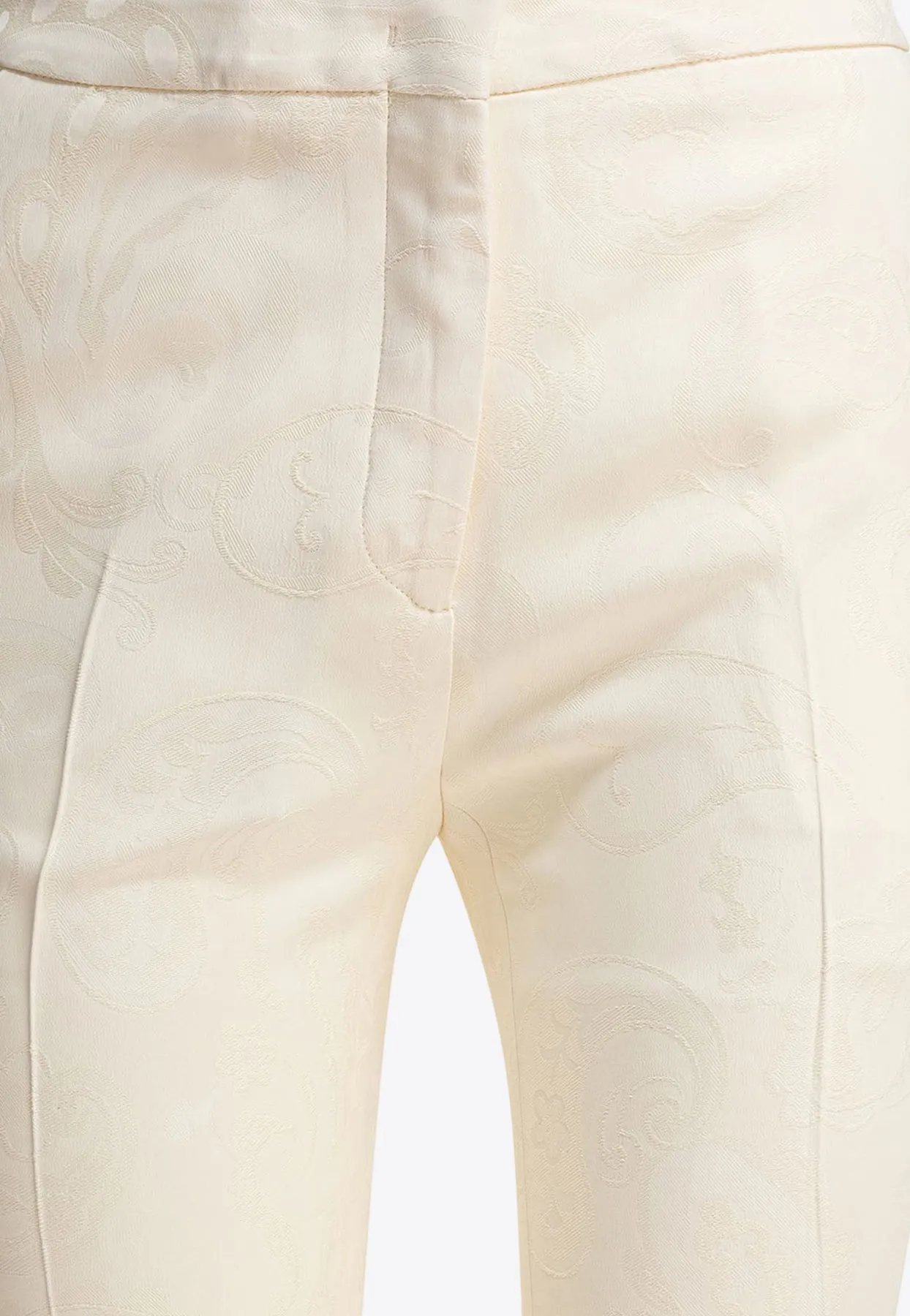 Paisley-Jacquard Tailored Pants