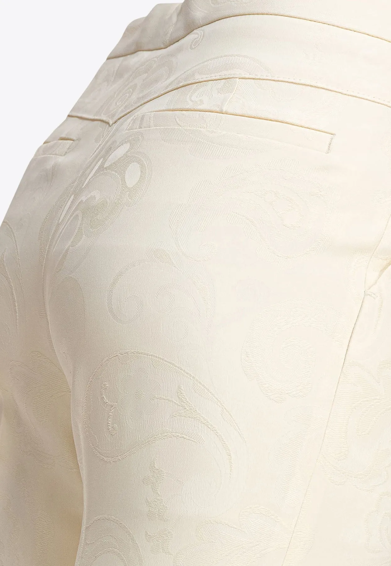 Paisley-Jacquard Tailored Pants