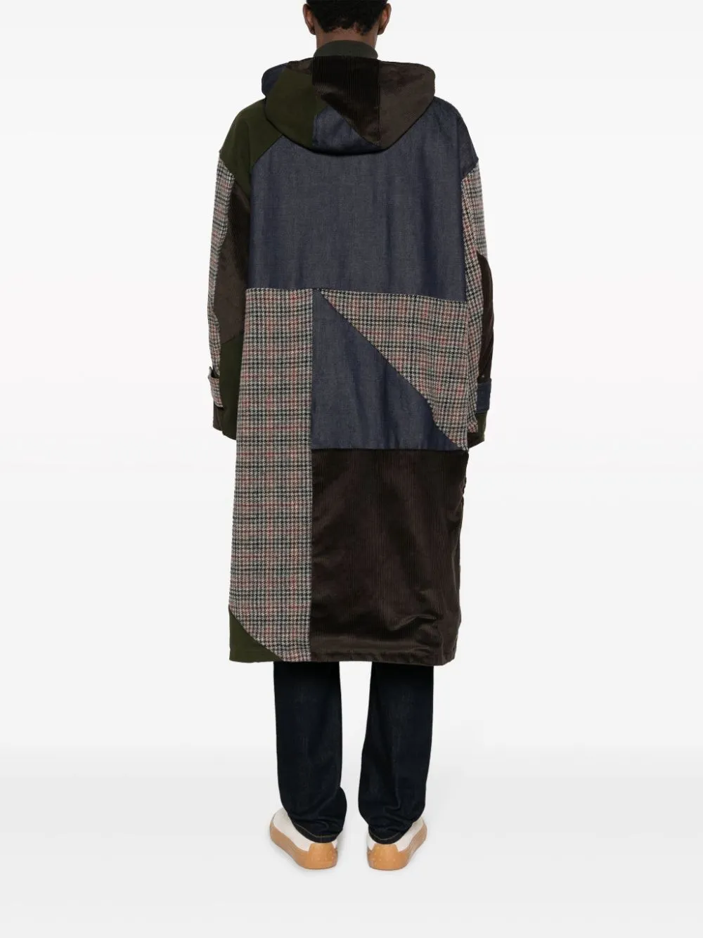 Patchwork duffle coat