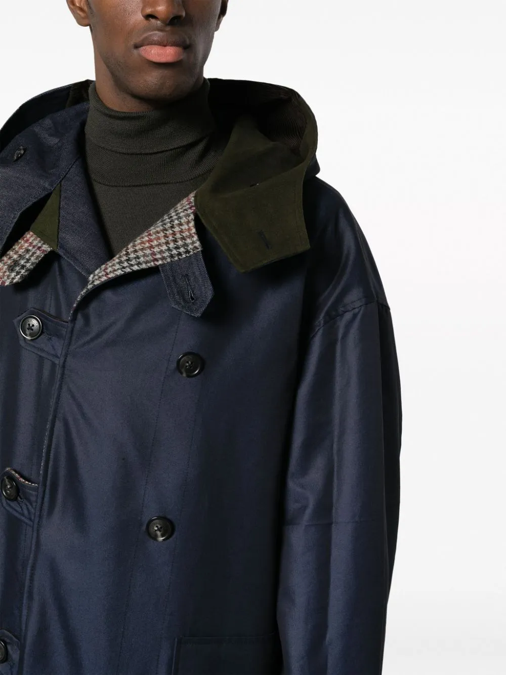 Patchwork duffle coat