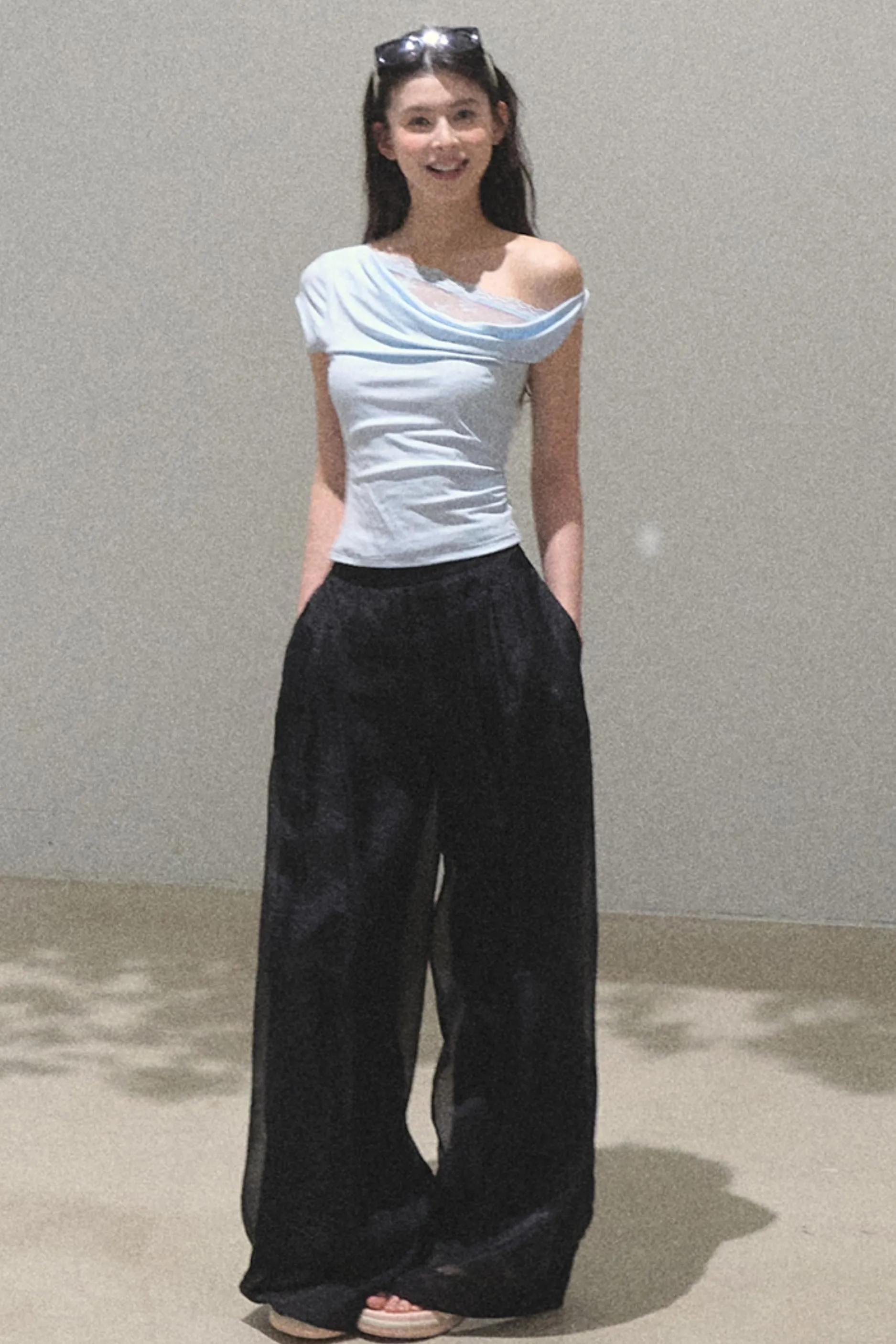 Pearlescent Wide Leg Trousers