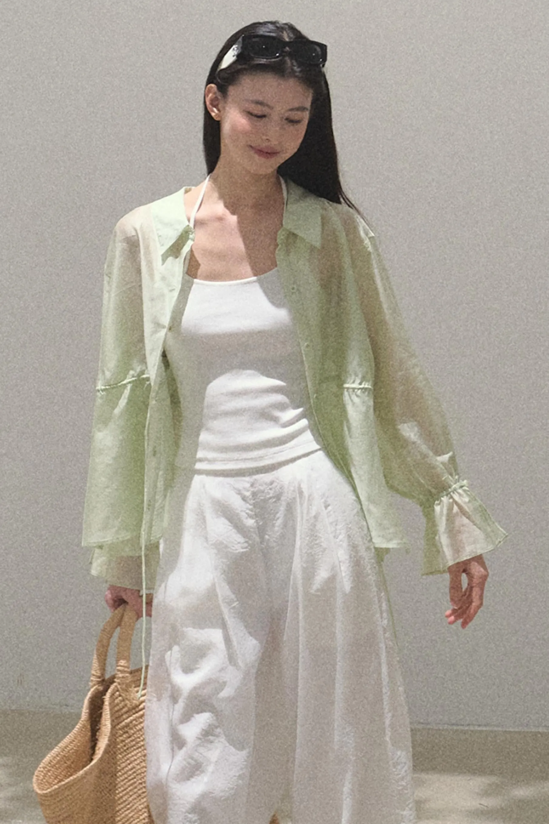 Pearlescent Wide Leg Trousers