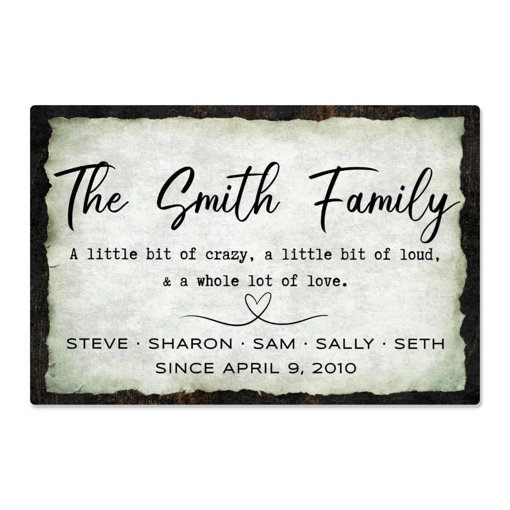 Personalized Modern Farmhouse Metal Sign – Custom Family Wall Art