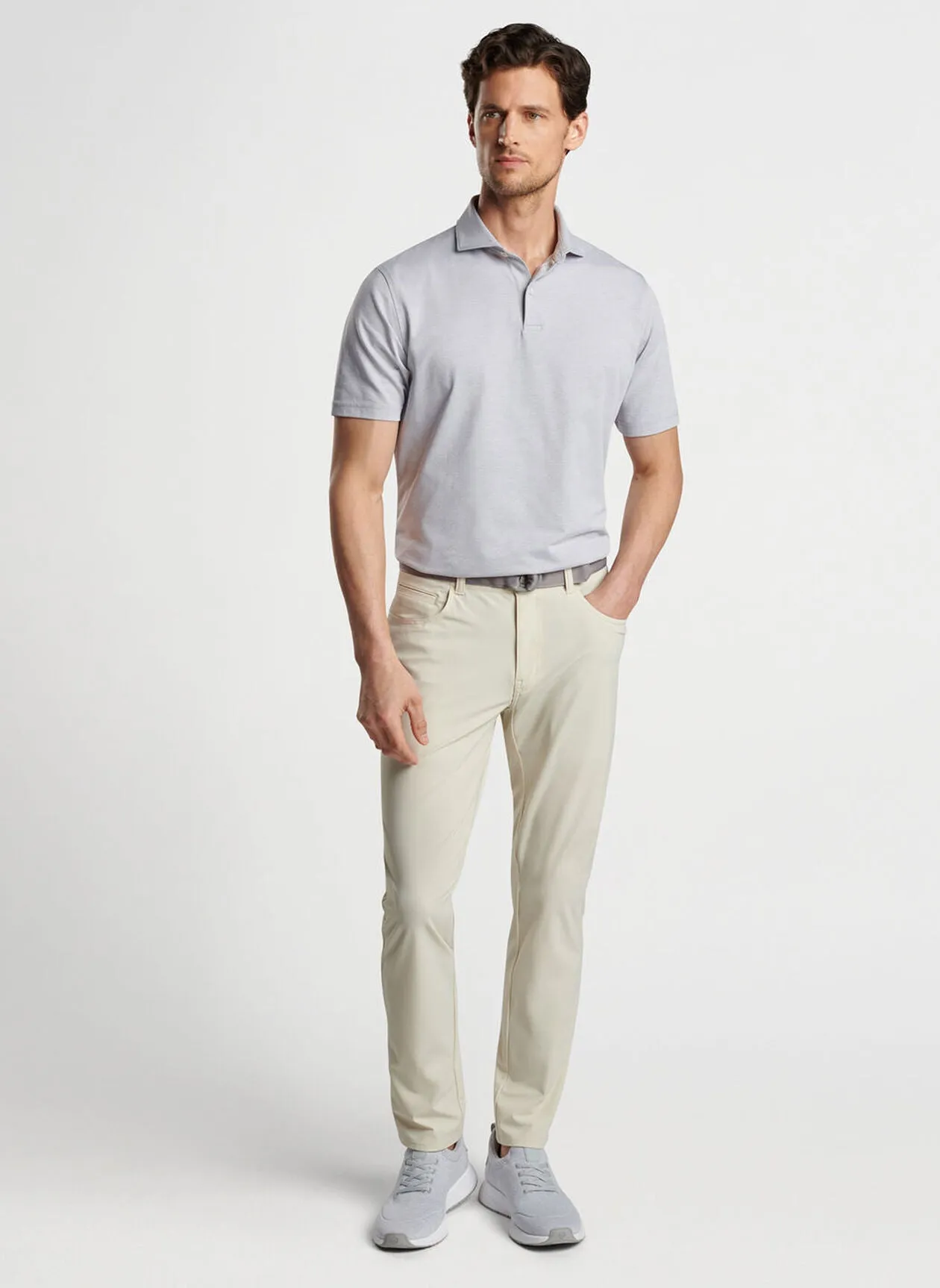 Peter Millar Mens Tailored Fit Bingham Performance Five-Pocket Trouser - BRITISH CREAM