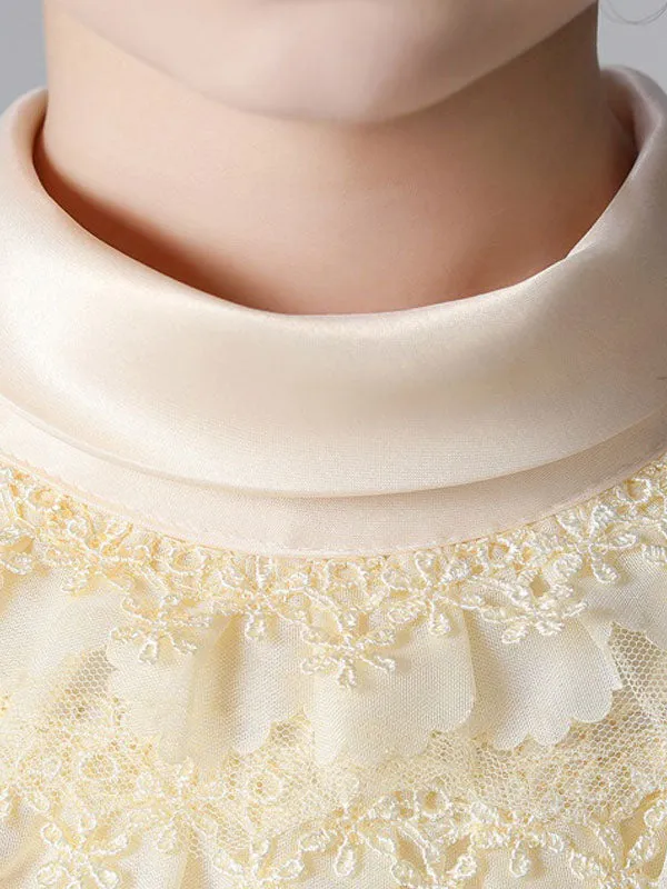 Pink Halter Neck Lace Sleeveless Short Princess Dress Bows Formal Kids Pageant flower girl dresses