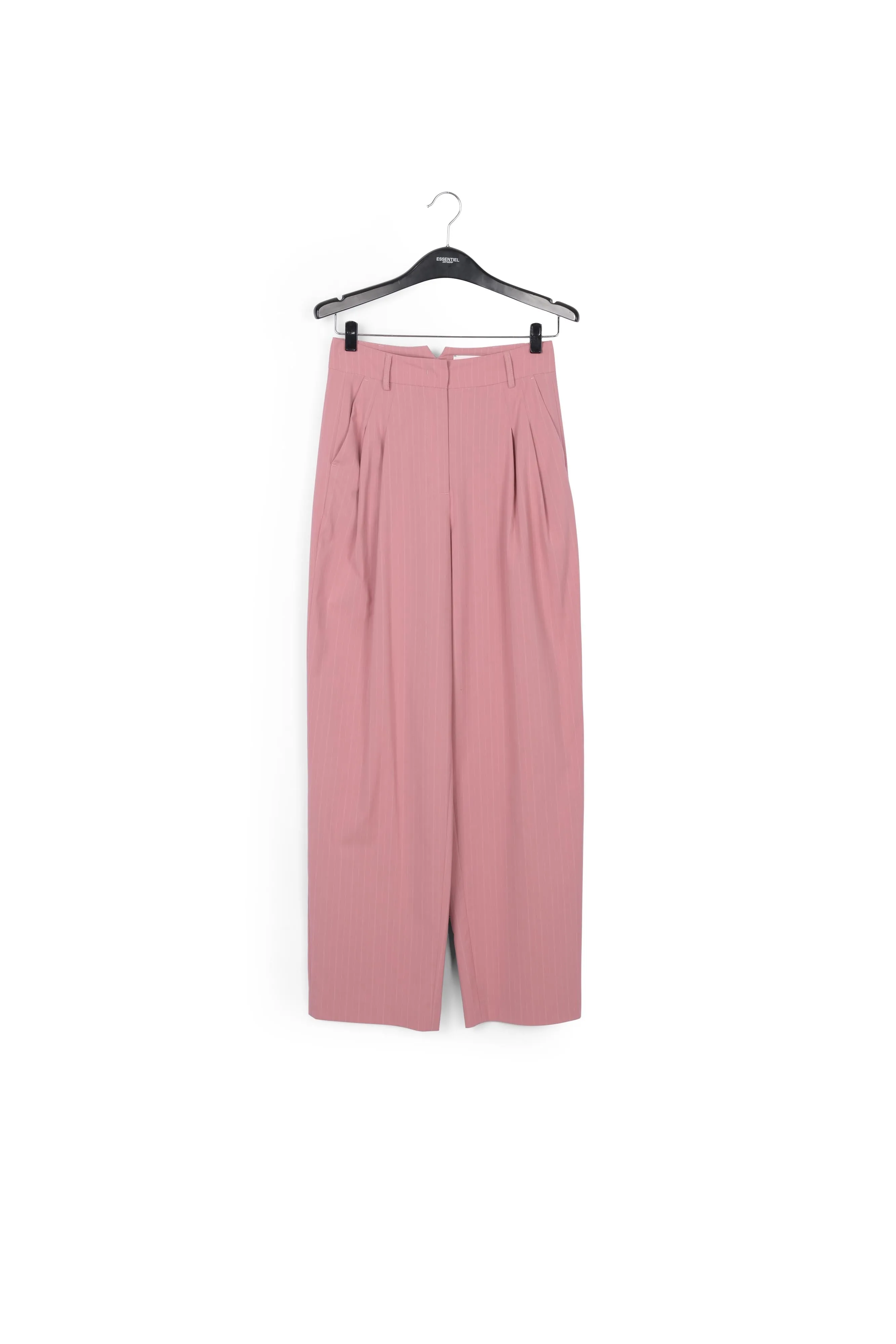 Pink pinstriped tailored pants