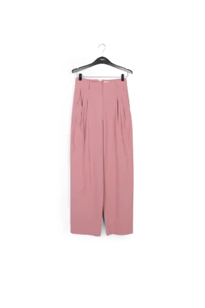 Pink pinstriped tailored pants