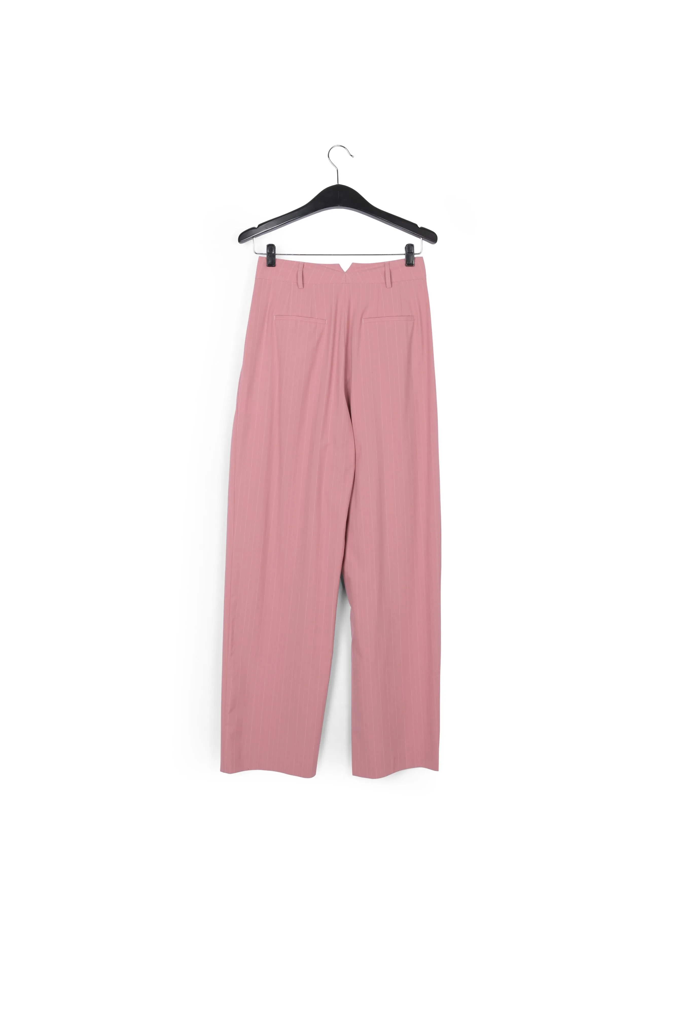 Pink pinstriped tailored pants