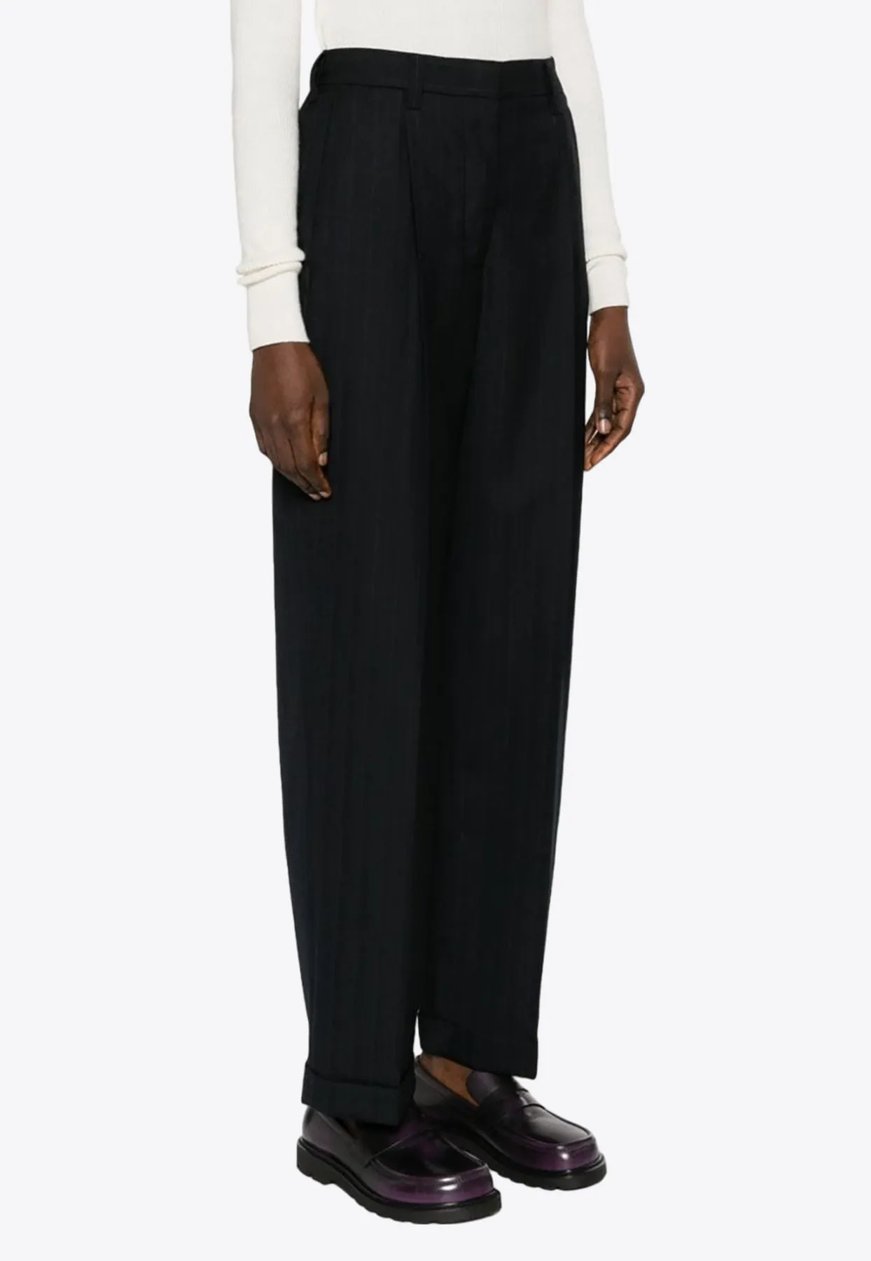 Pinstripe Tailored Pants